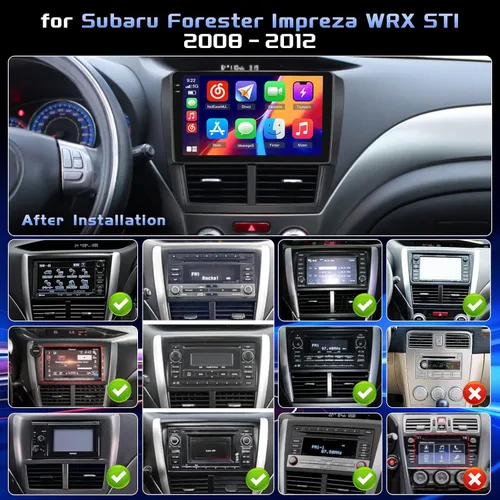 Vista 2 de 4G+64G Android 15 Estéreo de coche para Subaru Forester Impreza WRX STI 2008 2009 2010 2011 2012, 9 pulgadas Incell pantalla táctil Radio coche