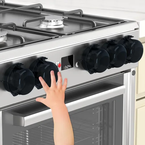 AOSITE - Fundas para pomos de estufa para seguridad infantil, cubiertas de perilla de gas mejoradas para niños con adhesivo fuerte, paquete de 5