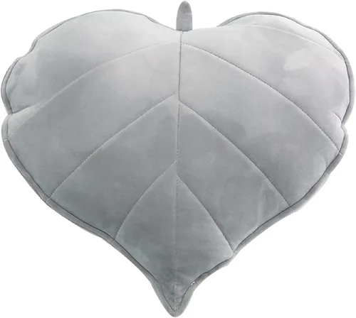 Vista 7 de YILANLAN Almohada de hoja divertida almohada de piso de felpa simulación cojín de oficina silla sofá almohada de coche almohada de decoración de Gris