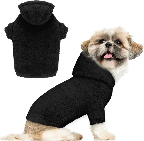 Vista 21 de Suéteres mullidos para perros grandes, ropa con capucha para mascotas, abrigos cálidos y suaves para mascotas, suéteres para perros extra grandes