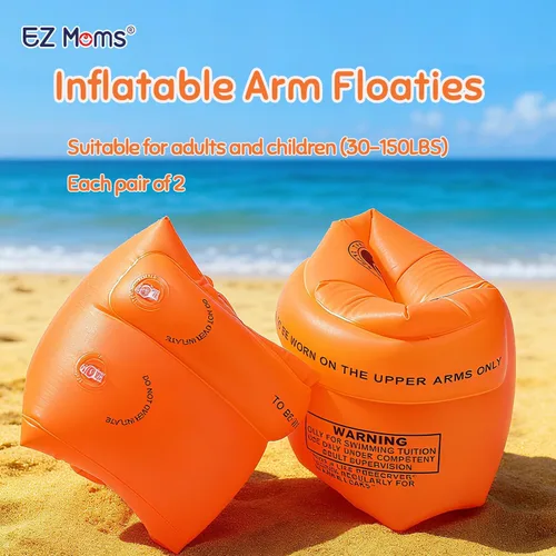 Vista 8 de EZ Moms Baby Swim Essentials Bundle - 2 Pack Swim Diapers Size 3 and 2 Pack Toddler Arm Floaties (30150 LBS) Set, Reusable Swimming Diaper with