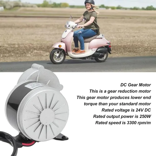 Vista 2 de Reducción de engranajes del motor eléctrico, 24 voltios y 350 vatios de reducción de engranajes, motor eléctrico con piñón de 13 dientes