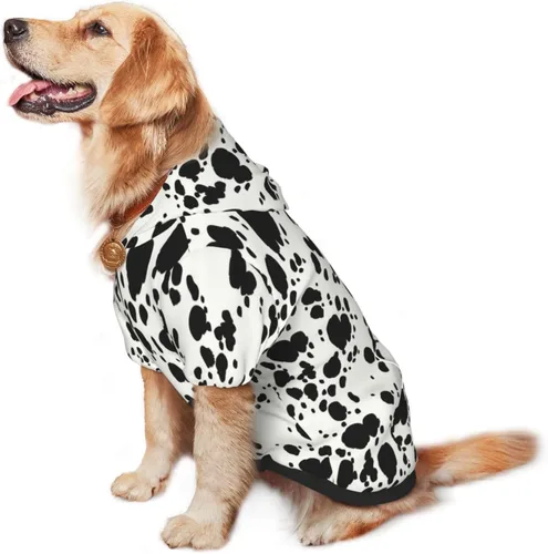 Vista 6 de Disfraz de perro dálmata de Halloween, lindos animales, ropa de invierno con estampado de dálmatas, suéteres para Halloween, cosplay, otoño