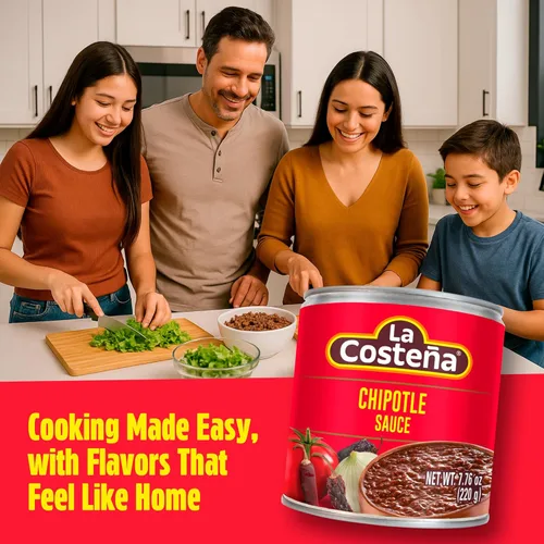 Vista 3 de La Costeña Chipotle Salsa Para adobos, cocinar y más Lata de 7.76 onzas (paquete de 24)