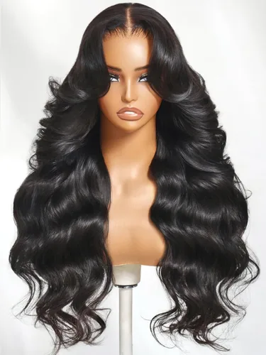 Vista 42 de UNICE - Peluca frontal de encaje con onda corporal 13X4 con cordón de ajuste, pelucas de cabello humano, colocación y listo, peluca sin pegamento