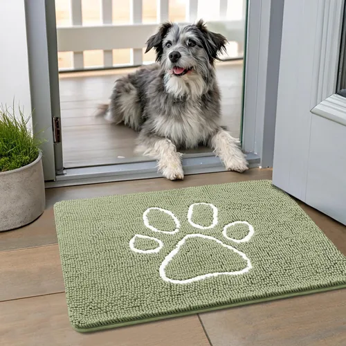 Vista 131 de Smiry Tapete para puerta de perro para patas fangosas, absorbente que atrapa la suciedad, antideslizante, de secado rápido, lavable, tapete