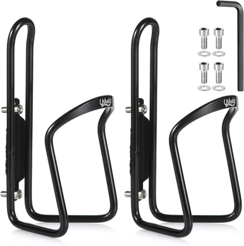 USHAKE - Portabotellas para bicicleta de montaña básica, de aleación de aluminio, ligeros, para bicicleta MTB, soportes para botellas de agua con