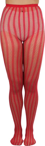 Vista 7 de ToBeInStyle Mallas de rayas opacas transparentes a rayas para mujer Lado de ganchillo - Negro