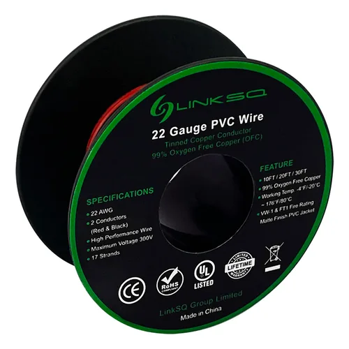 Vista 38 de UL2468 Cable eléctrico de calibre 16 de 2 conductores de 10 pies, cable de cobre estañado trenzado sin oxígeno de 2 cables, 16 AWG 2 cables, cable