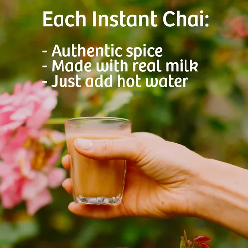 Vista 3 de Tea India Chai Moments Masala Chai Tea Instant Latte Mix Mezcla sabrosa de té negro premium e ingredientes naturales Té tradicional indio