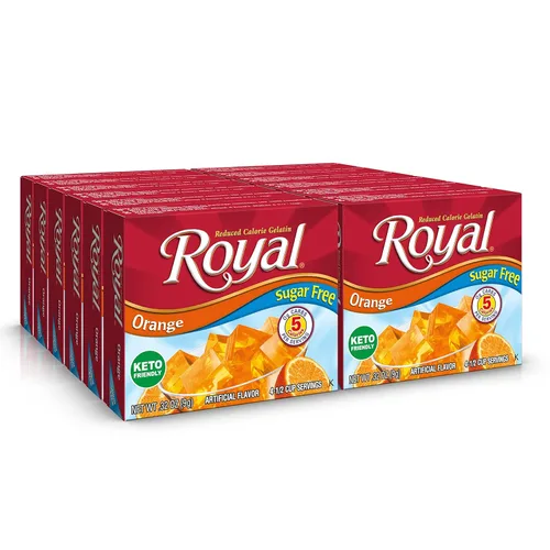 Vista 11 de Royal Mezcla para postre de gelatina de cereza, sin azúcar y sin carbohidratos (12 cajas de 0.32 oz)