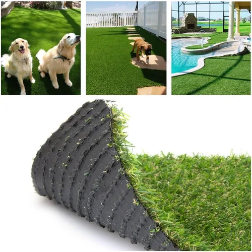 Petgrow Alfombra de césped artificial sintético de 1 pie x 12 pies (12 pies cuadrados), altura de pila de 0.8 pulgadas, alfombra de césped