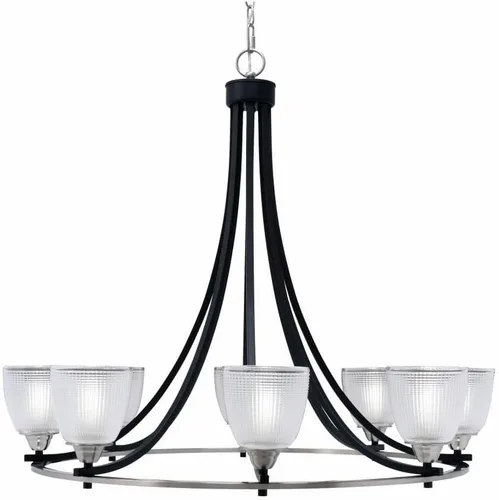 Vista 4 de Toltec Lighting 3408-BN-300 Paramount - Lámpara de araña de 8 luces elevadas, 31 pulgadas de alto y 31.25 pulgadas de ancho, color acabado: níquel