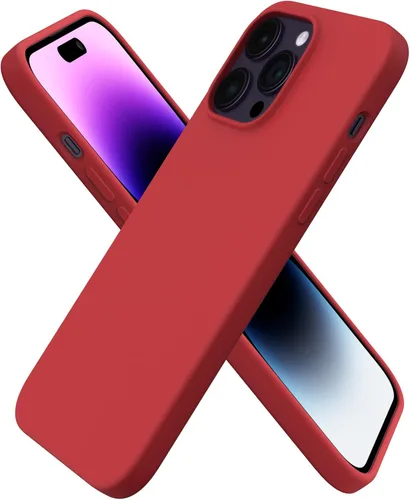 Vista 12 de ORNARTO Funda compatible con iPhone 14 Pro Max de 6.7 pulgadas, silicona líquida delgada de 3 capas con cobertura completa, funda protectora