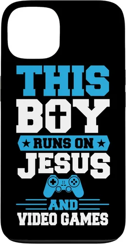 Vista 7 de This Boy Runs On Jesus And Video Games Christian Gamer Case for iPhone 16