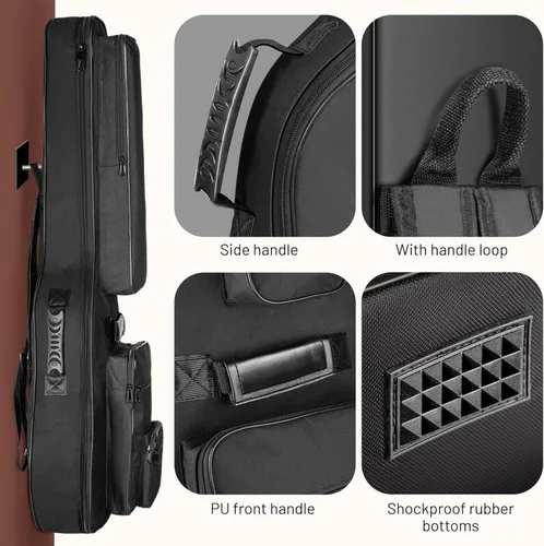 Vista 2 de CAHAYA Funda para Guitarra Acústica con Acolchado Grueso Impermeable Correa de Hombro Doble Ajustable Estuche de Guitarra Bolsa de Concierto 40 41