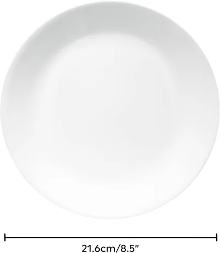 Vista 2 de Corelle Vitrelle - Juego de 4 platos de vidrio para ensalada/aperitivo de 8.5 pulgadas, resistentes a las grietas y a las astillas, vajilla