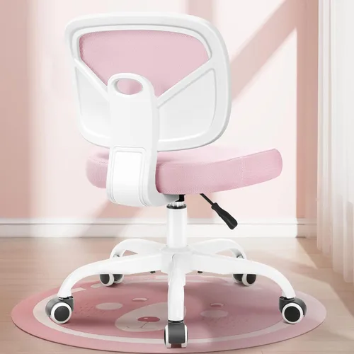 Primy Silla de escritorio para niños, silla de estudio rosa para niños y niñas con altura ajustable, sillas giratorias de malla para estudiantes de