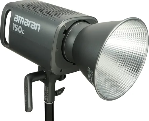 Vista 3 de Aputure Amaran 150c luz de video COB, RGBWW 150W, CCT de 2,500K a 7,500K con ajuste G/M, 15,610 lux @ 1m con hiperreflector, control por APP