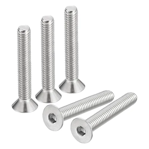 Vista 24 de uxcell Tornillos de cabeza avellanada plana 1/4-20x1, 20 tornillos de cabeza plana de acero inoxidable 304, rosca completa, pernos avellanados