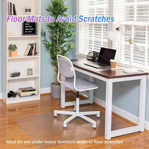 Vista 4 de JanJunDec Protector de mesa transparente para escritorio, 24 x 60 pulgadas, tapete de escritorio de plástico transparente para teclado