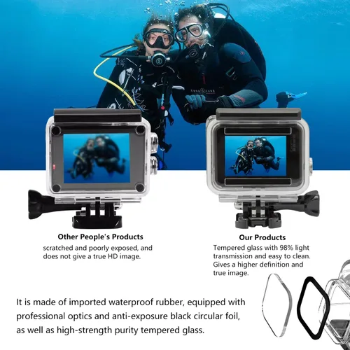 Vista 3 de Suptig Funda impermeable, funda de buceo para GoPro Hero 7 Negro, Hero 6, Hero 5 y cámara de acción 2018 impermeable 147 pies (147.6 ft)