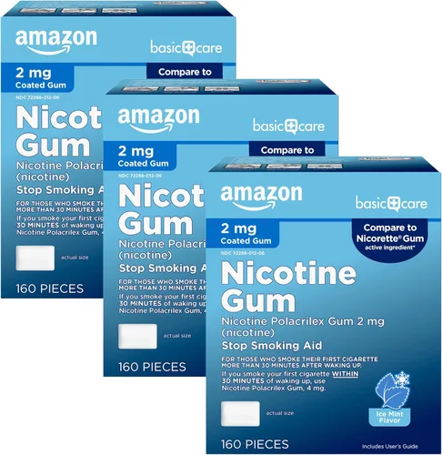 Vista 10 de Yaxa Basic Care Goma de mascar de nicotina recubierta, 2 mg, sabor a menta helada, ayuda para dejar de fumar, 20