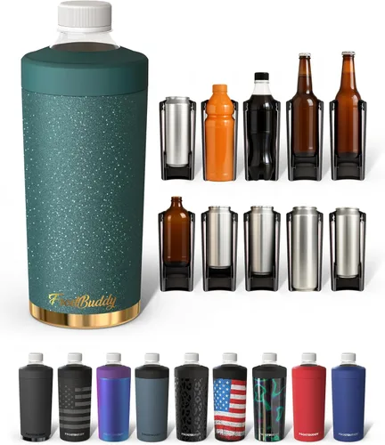 Vista 33 de Universal Buddy XL Can Cooler de Frost Buddy - Se adapta a latas y botellas de 12 onzas, 16 onzas, 20 onzas y 24 onzas - Mantén tus bebidas Azul bebé