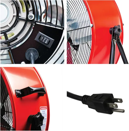 Vista 5 de Maxx Air Ventilador industrial de 24 pulgadas, resistente, ventilador de tambor resistente para taller, potentes ventiladores de tienda resistentes