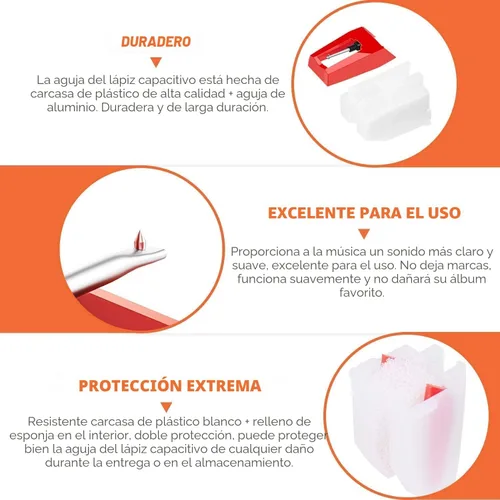 Vista 5 de Aguja para Tocadiscos, 1 unidad de Cartucho para Tocadiscos con 4 piezas de Puntas de Repuesto de Diamante para Crosley, ION, LP, Fonógrafo