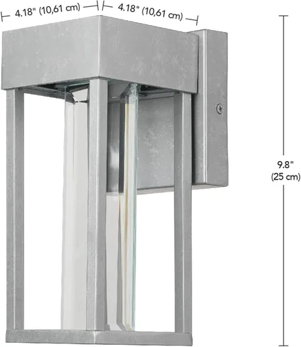 Vista 4 de GLOBE Electric 44880 Bowie - Aplique de pared integrado con 1 luz LED, acero galvanizado, bombilla no incluida