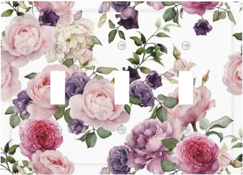 Vista 140 de Placa de Cubierta de Interruptor de Luz de 2 Posiciones Combinación de Abstracción/1 Toggle 1 Rocker Placas Decorativas de Pared de Plástico Negro