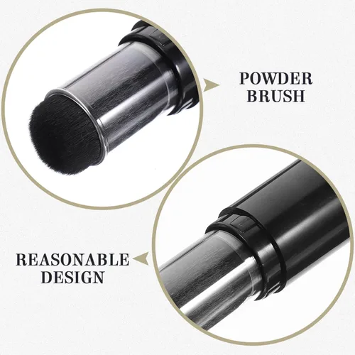 Vista 9 de Brocha de base de maquillaje, cepillo de polvo con botella recargable, cepillo de base de viaje para cosméticos en polvo