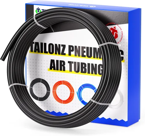 TAILONZ PNEUMATIC Air Line DOT - Tubo de nailon neumático negro de 1/2 pulgada (32.8 pies), manguera de nailon