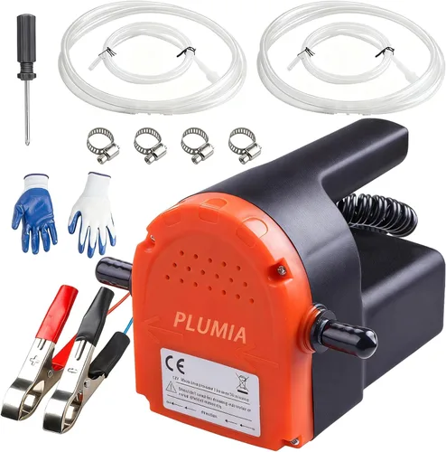 Vista 7 de PLUMIA Bomba Extractora de Cambio de Aceite 12V 80W, Bomba de Transferencia de Aceite de Succión de Barrido de Fluido Diésel Mejorada con Tubo