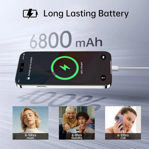 Vista 4 de Teléfono celular desbloqueado de 256 GB+8 GB teléfonos desbloqueados, teléfono inteligente Android 14.0, pantalla HD de 6.8 pulgadas, doble SIM Dual