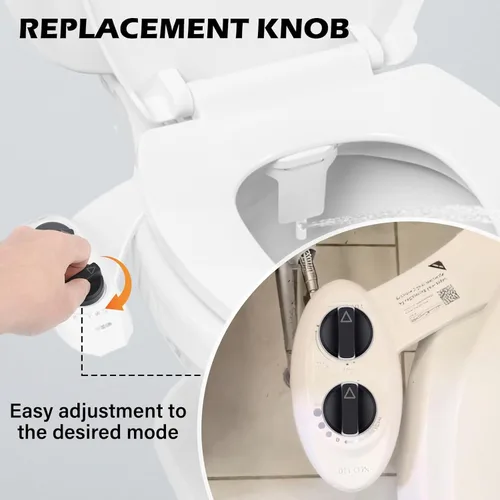 Vista 3 de Paquete de 2 pomos de repuesto para bidé Luxe Neo 120 y 185 de repuesto de pomos de plástico, accesorios de bidé compatibles con la serie Luxe Bidet