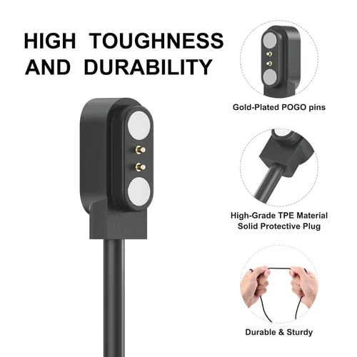 Vista 4 de Meliya VeryFit - Cable de carga magnético de 2 pines para reloj inteligente Veryfit IDW13, IDW19, IDW15, ID208, ID208 Plus, ID208BT, ID207, ID205L