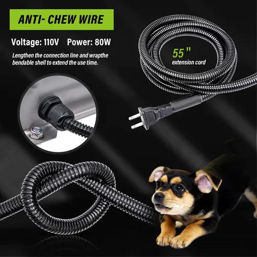 Vista 4 de MINYULUA Recipiente de agua automático para perros con calefacción de acero inoxidable para mascotas, dispensador de temperatura constante