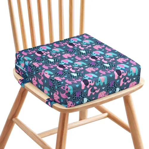Vista 10 de Zicac Asiento elevador portátil para mesa de comedor, asiento elevador antideslizante para niños con correas dobles ajustables, lavable, Verde