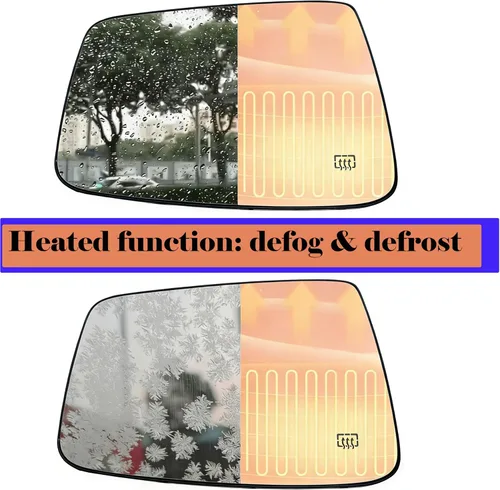 Vista 3 de Ram Driver - Espejo de cristal con calefacción lateral izquierdo compatible con Dodge Ram 1500 2500 2500 2009-2018 con calefacción eléctrica