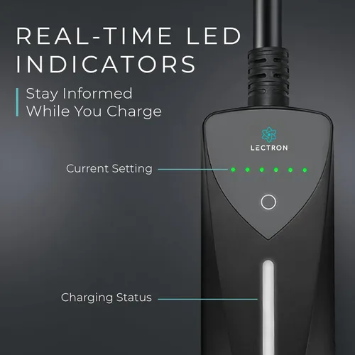 Vista 4 de Lectron Cargador portátil EV Tesla NACS de nivel 1/2 (8A - 40A), estación de carga de vehículos eléctricos de doble nivel con enchufe NEMA