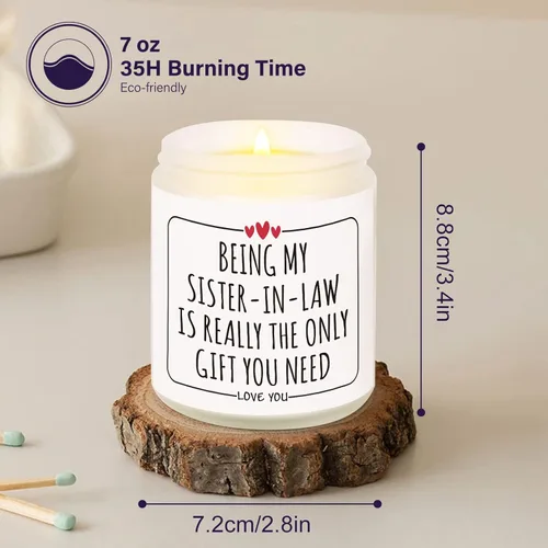 Vista 6 de Afterprints Regalos divertidos para cuñada, regalos de velas para cuñada en el día de la madre, cumpleaños, boda, velas perfumadas de cera de soja