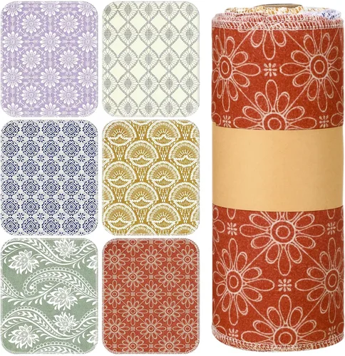 Vista 12 de Redbaker 6 Piezas Rollos de Toallas de Papel Reutilizables Toallas de Cocina a Granel Lavables Sin Papel Paños de Algodón Servilletas de Mano
