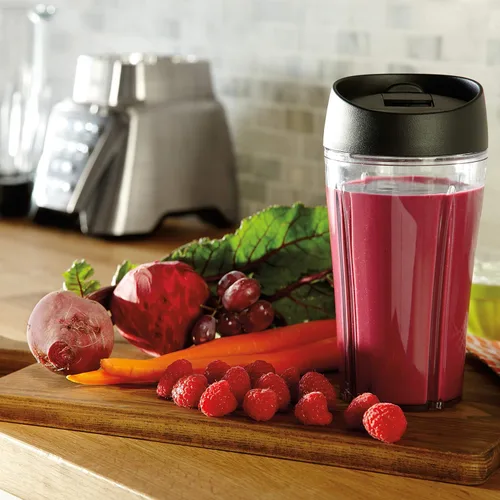 Vista 4 de Licuadora más procesadora de alimentos y taza para mezcla personal Oster Pro 1200, Níquel cepillado