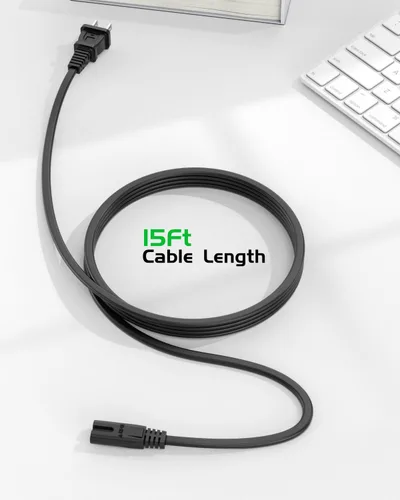 Vista 15 de Cable de alimentación de CA para Sony PS5, PS4, PS3, Slim PlayStation 5, 4, 3, Xbox Series X/S, Xbox One X/S, TV, impresora universal de 2 clavijas