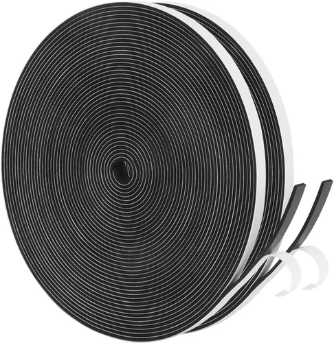 Yotache Burlete fino de 1/4 pulgadas x 1/16, cinta de sellado de junta de espuma para ventana, jamba de puerta corrediza, altavoz, tablero, 2 tiras
