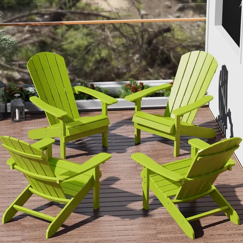 Vista 63 de YEFU Silla Adirondack Resistente a la Intemperie: Sillas Adirondack de Plástico HIPS para Exterior - Sillas de Patio con Portavasos y Textura
