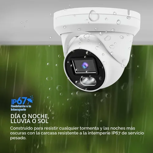 Vista 6 de Cámara de torreta IP PoE 4K 8MP al aire libre 24/7 versión nocturna a todo color 0.110 in 105° gran angular, H.265, IP67, compatible con Uniview