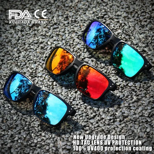 Vista 2 de KUGUAOK Gafas de sol cuadradas polarizadas para hombres y mujeres, con acabado mate, gafas de sol con protección UV